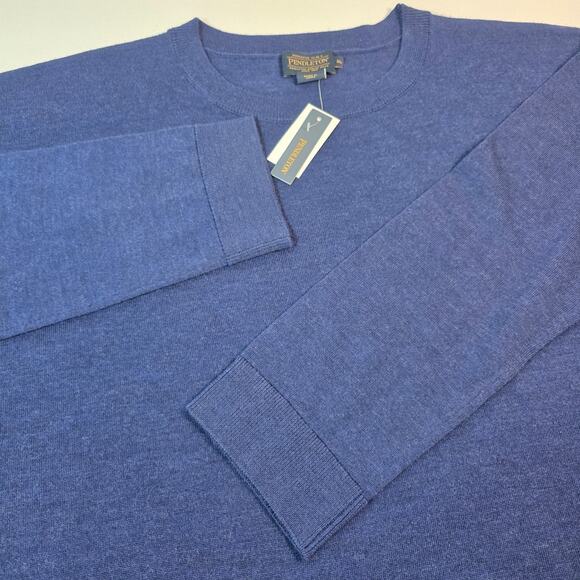 Pendleton Merino Wool Crew Neck Blue Knit Sweater Size XL NWT - Picture 1 of 9
